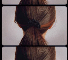 Load and play video in Gallery viewer, 100% Pure Mulberry Silk Hair Scrunchies - Black
