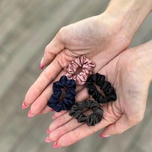 100% Pure Mulberry Silk Hair Scrunchies - Baby Ties