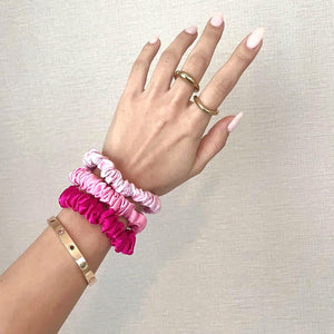 100% Pure Mulberry Silk Hair Scrunchies - Glitzy Collection
