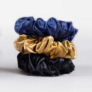 100% Pure Mulberry Silk Scrunchies - Midnight Hour (Bundle Gift Set)
