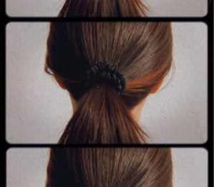 100% Pure Mulberry Silk Hair Scrunchies - Black