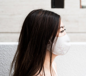 Rhinestone Bling Mask - Grey