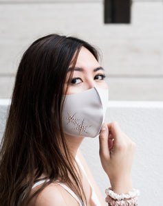 Rhinestone Bling Mask - Grey