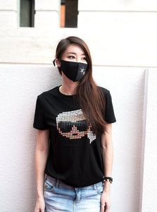Rhinestone Bling Mask - Black