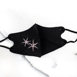 Rhinestone Bling Mask - Black