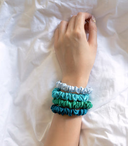 100% Pure Mulberry Silk Hair Scrunchies - Maldives