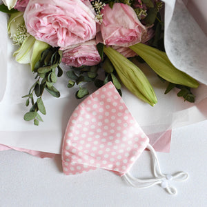 100% Pure Mulberry Silk Pink Polka Dots Face Mask