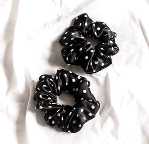 100% Pure Mulberry Silk Hair Scrunchie - Polkadot