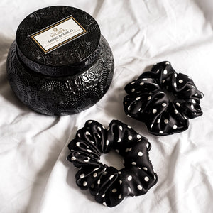 100% Pure Mulberry Silk Hair Scrunchie - Polkadot