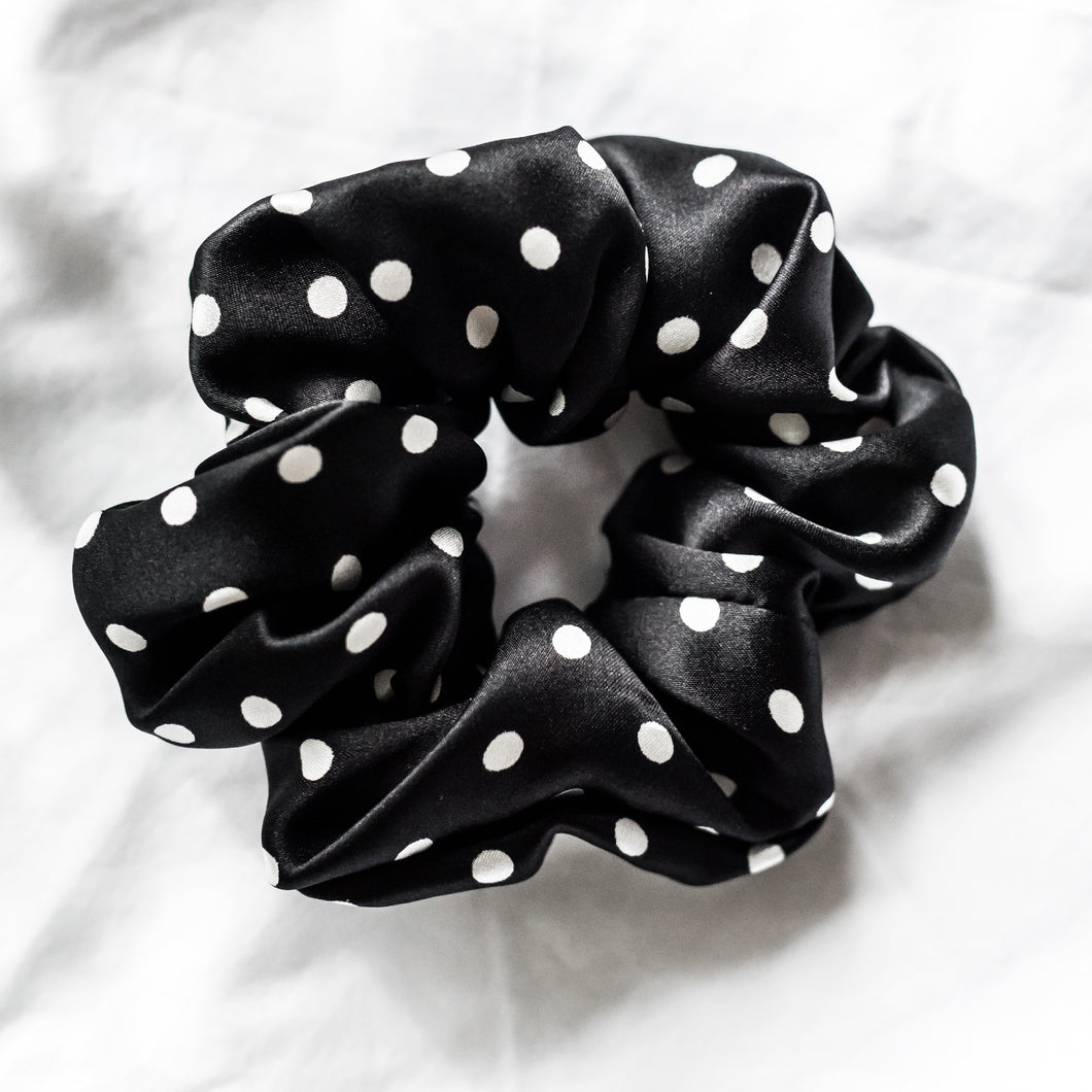 100% Pure Mulberry Silk Hair Scrunchie - Polkadot