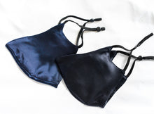 Load image into Gallery viewer, 100% Pure Mulberry Silk Face Mask and Scrunchie Set - Black

