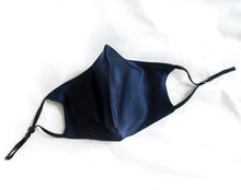Load image into Gallery viewer, 100% Pure Mulberry Silk Face Mask Set - Navy Blue
