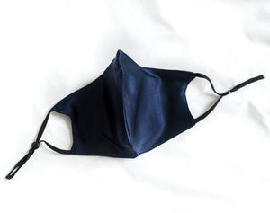 100% Pure Mulberry Silk Face Mask Set - Navy Blue