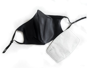 100% Pure Mulberry Silk Face Mask and Scrunchie Set - Black