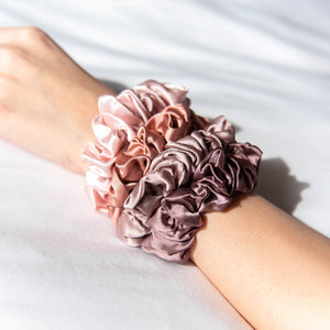 Luxe Pure Silk Hair Scrunchie - Cherry Cola