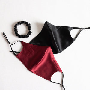 Wee Bands - Black Silk Face Mask Set
