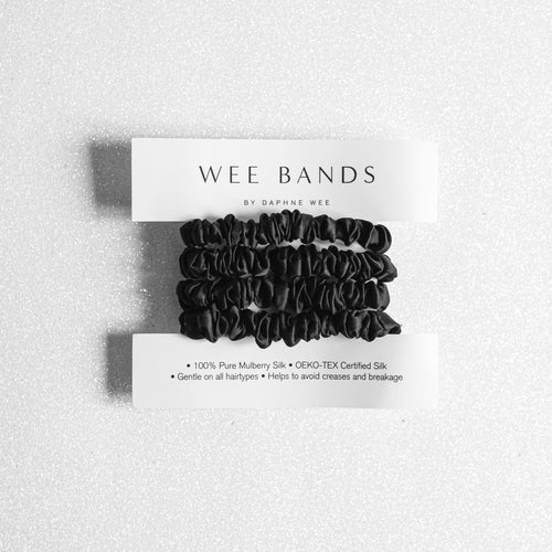 Wee Bands - Black Silk Scrunchies