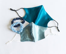 Load image into Gallery viewer, 100% Pure Mulberry Silk Face Mask Set - Blue Series

