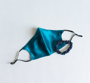 100% Pure Mulberry Silk Face Mask Set - Blue Series