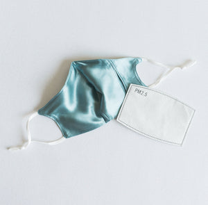 100% Pure Mulberry Silk Face Mask Set - Blue Series
