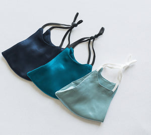 100% Pure Mulberry Silk Face Mask Set - Blue Series