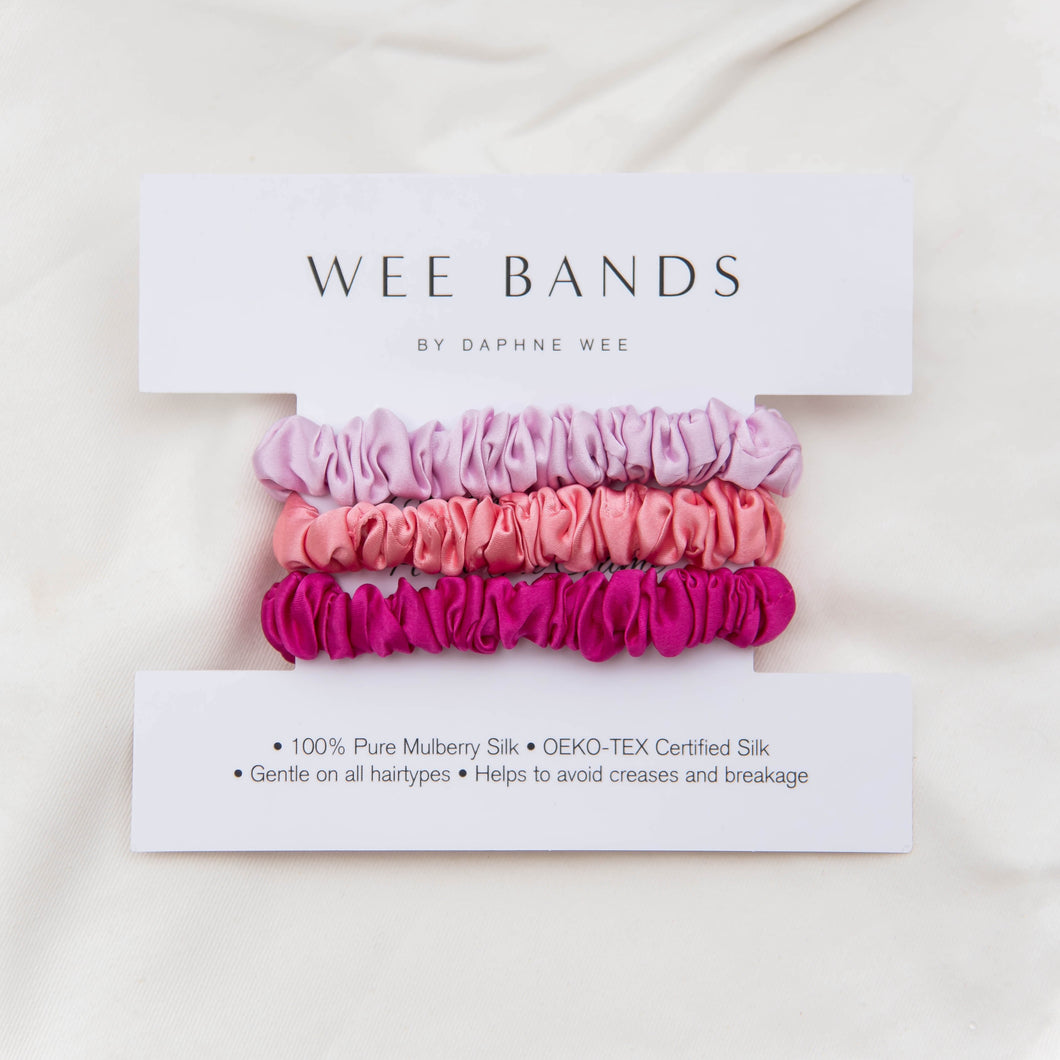 100% Pure Mulberry Silk Hair Scrunchies - Glitzy Collection