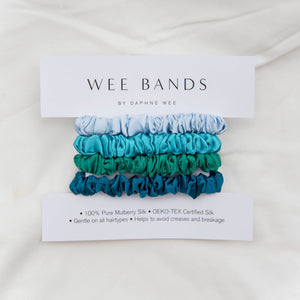 100% Pure Mulberry Silk Hair Scrunchies - Maldives