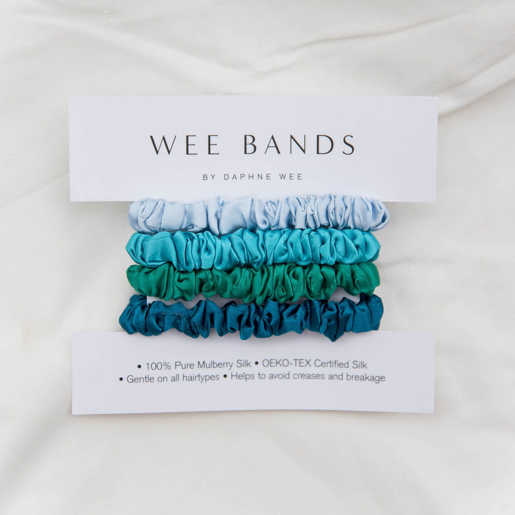 100% Pure Mulberry Silk Hair Scrunchies - Maldives