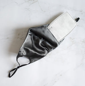 100% Pure Mulberry Silk Face Mask - Charcoal (Unisex)