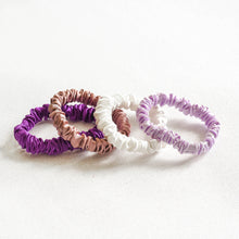 Load image into Gallery viewer, 100% Pure Mulberry Silk Hair Scrunchies - Purple Collection
