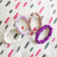 Load image into Gallery viewer, 100% Pure Mulberry Silk Hair Scrunchies - Purple Collection

