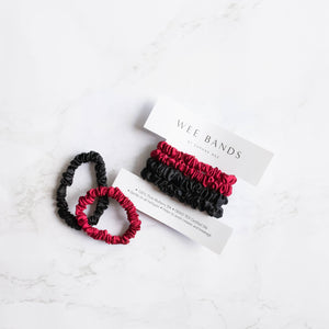 100% Pure Mulberry Silk Hair Scrunchies - Blackcurrant Collection