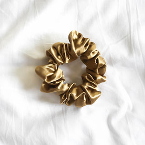 Luxe Pure Silk Hair Scrunchie - Gold