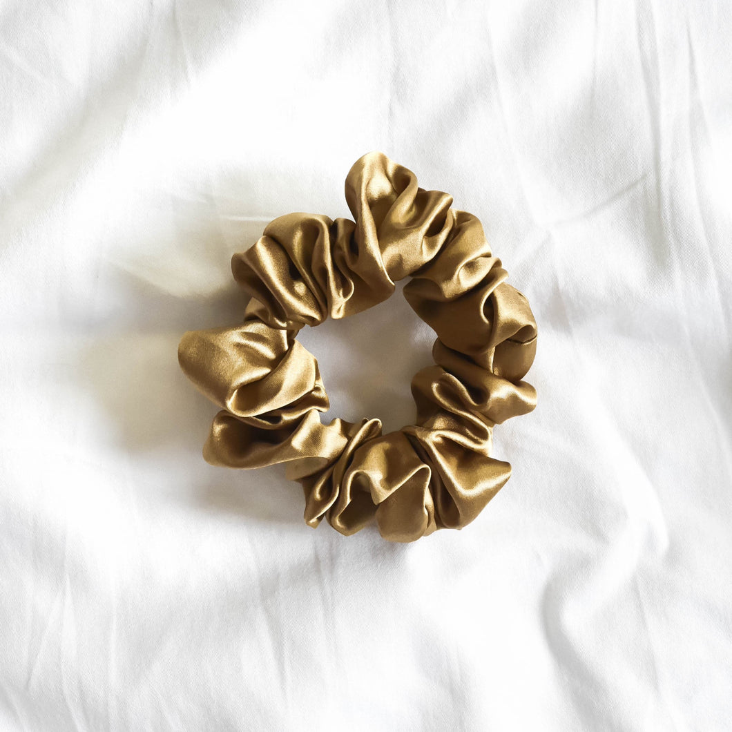 Luxe Pure Silk Hair Scrunchie - Gold