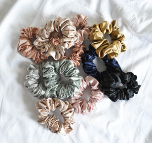 100% Pure Mulberry Silk Large Scrunchies