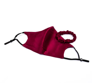 100% Pure Mulberry Silk Face Mask Set - Merlot