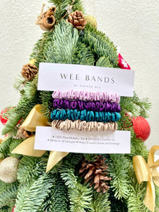100% Pure Mulberry Silk Hair Scrunchies - Christmas Fruit Cake Collection