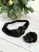 Load image into Gallery viewer, 100% Pure Mulberry Silk Knot Headband Scrunchie Set
