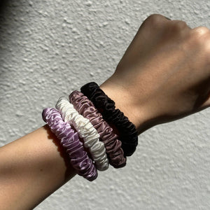 100% Pure Mulberry Silk Hair Scrunchies - Purple Yam Collection