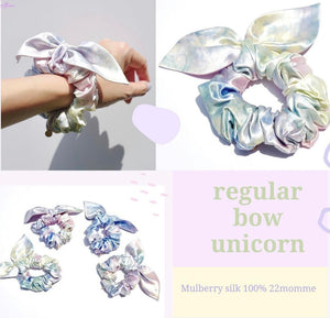 Luxe Pure Silk Hair Scrunchie - Unicorn Bunny