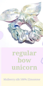 Luxe Pure Silk Hair Scrunchie - Unicorn Bunny
