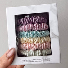 Load image into Gallery viewer, 100% Pure Mulberry Silk Scrunchies - Pastel Bouquet (Bundle Gift Set)
