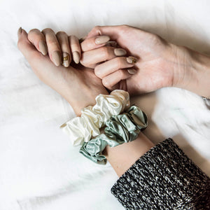 Luxe Pure Silk Hair Scrunchie - Peppermint