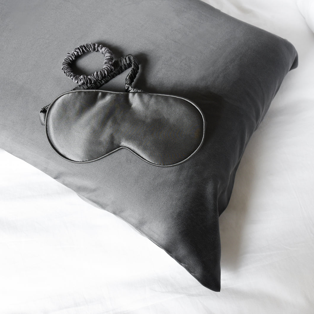100% Pure Silk Anti-Ageing Beauty Sleep Set - Charcoal