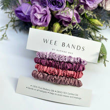 Load image into Gallery viewer, 100% Pure Mulberry Silk Hair Scrunchies - Wildberry Collection
