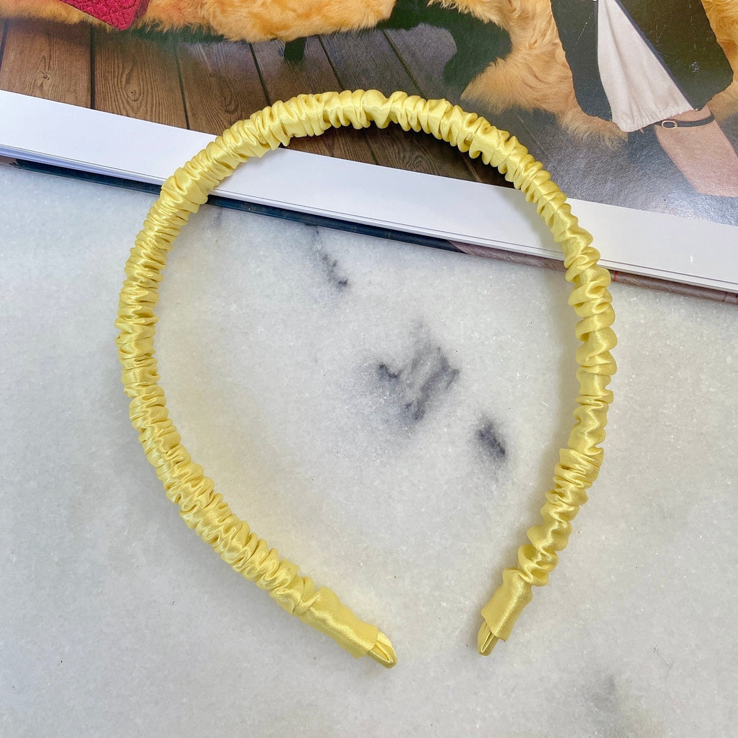 100% Pure Mulberry Silk Hairbands - Yellow