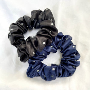 100% Pure Mulberry Silk Large Crystal Scrunchies