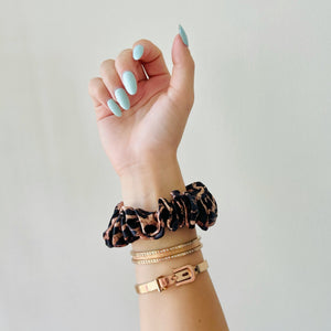 100% Pure Mulberry Silk Hair Scrunchie - Leopard