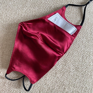 100% Pure Mulberry Silk Face Mask Set - Merlot