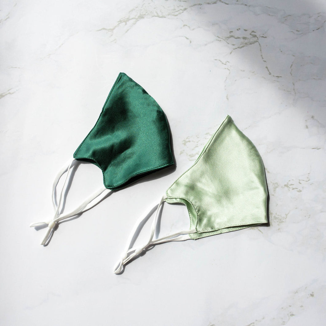 100% Pure Mulberry Silk Face Masks - Evergreen Series